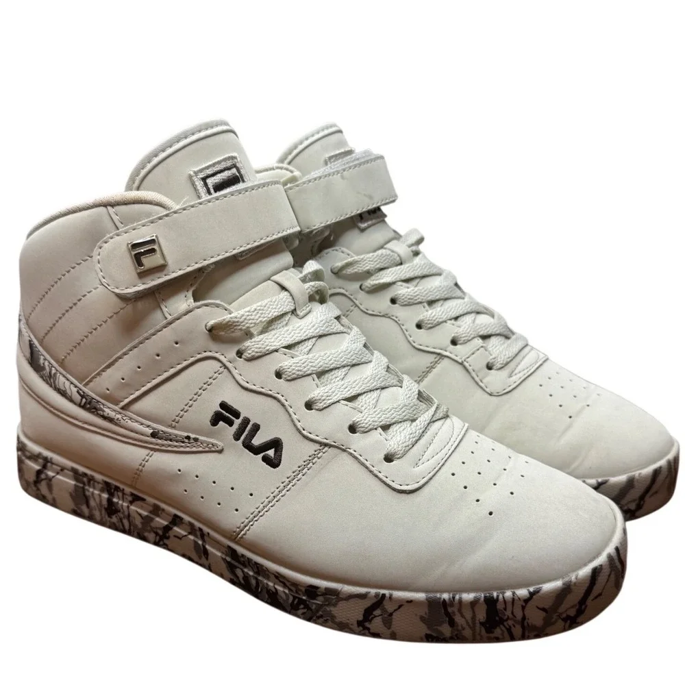 Fila Vulc 13 Mid‎ Plus Mens Size 9 Cream Grey Camo Sneakers 1FM01881-265